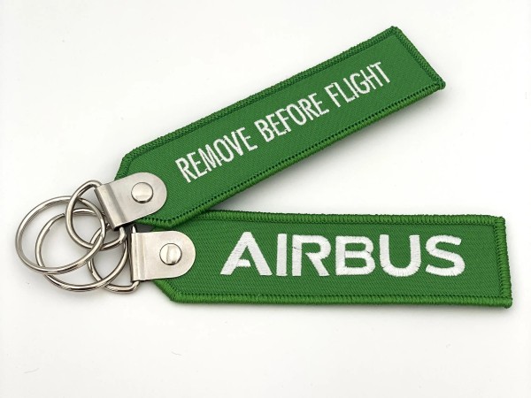 Schlüsselanhänger Remove Before Flight RBF Airbus grün
