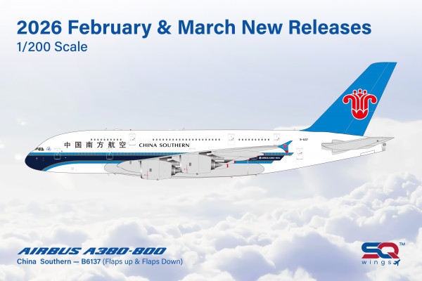 SQ Wings Airbus A380-800 China Southern B-6137 1:200 Modellflugzeug