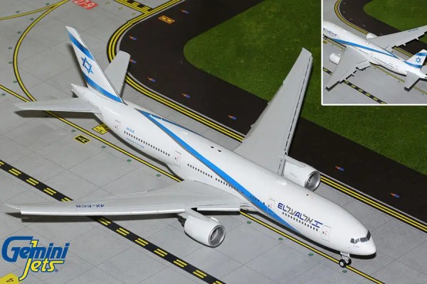 GeminiJets Boeing 777-200ER El Al Israel Flaps Down 4X-ECB 1:200 Modellflugzeug