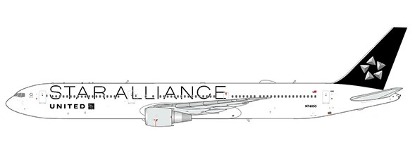 JC Wings Boeing 767-400ER United "Star Alliance" Flaps Down N76055 1:200 Modellflugzeug
