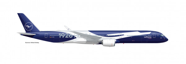 Herpa Wings Airbus A350-1000 Lufthansa "100th Anniversary" D-AIFA 1:200 Modellflugzeug