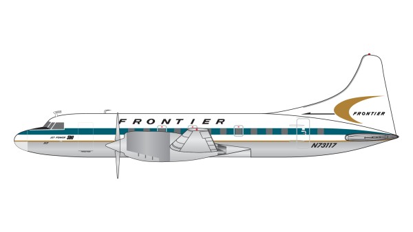 Convair CV-580 Frontier Airlines "1960s livery" N73117 Scale 1/400