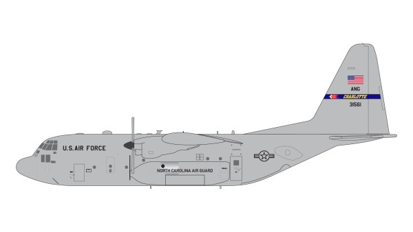 Lockheed C-130 Hercules U.S. Air Force "North Carolina ANG" 93-1561 Scale 1/200