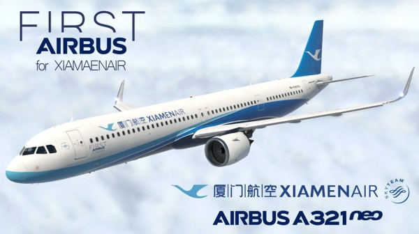 Airbus A321neo Xiamen Airlines "First Airbus for Xiamenair" sticker B-32CU Scale 1/400