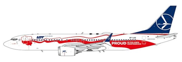 Boeing 737-MAX8 LOT Polish Airlines "Poland Independence livery" SP-LVD Scale 1/400