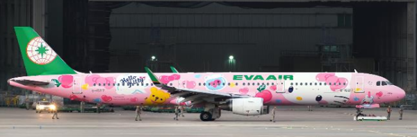 JC Wings Airbus A321-200 EVA Air "Pinky Jet" B-16217 1:400 Modellflugzeug