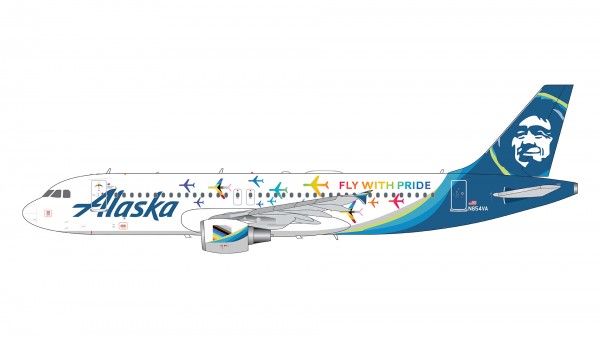 Airbus A320-200 Alaska Airlines "Fly With Pride" livery N854VA Scale 1/200