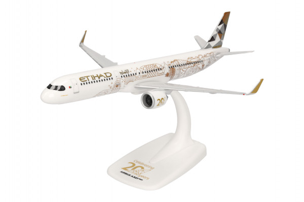 Herpa Snap-Fit Airbus A321neo Etihad "20th Anniversary" A6-AEN 1:200 Modellflugzeug