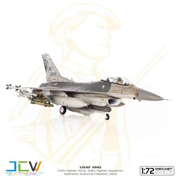 JC Wings Lockheed Martin F-16C Fighting Falcon U.S. Air Force USAF 174th Fighter Wing, 138th Fighter Squadron, Operation Enduring Freedom, 2003 1:72 Modellflugzeug