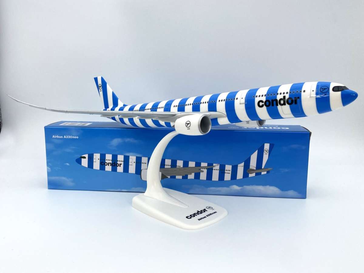 Herpa Flugzeugmodell Azul Airbus A330-900neo 1:200 – Sammler-Deko Mit Standfuß, Drehbaren Turbinen & Originalgetreuer Bemalung