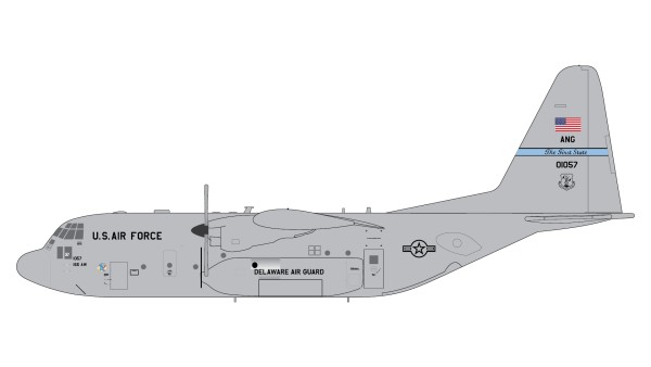 Lockheed C-130H Hercules U.S. Air Force "Delaware Air National Guard" 90-1057 Scale 1/400