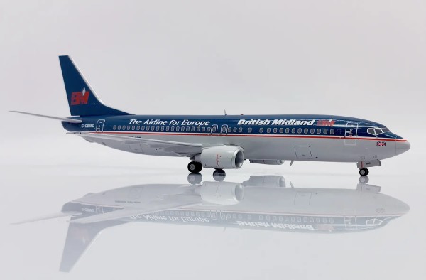 JC Wings Boeing 737-400 British Midland (BMI) "The Airline for Europe" G-OBMG 1:200 Modellflugzeug