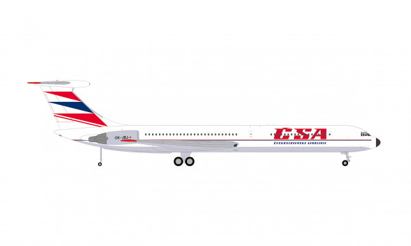 Herpa Wings Ilyushin IL-62M CSA Czech Airlines OK-JBJ 1:200 Modellflugzeug