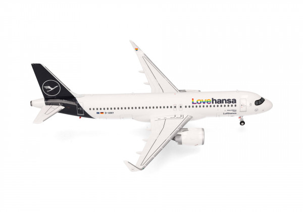 Herpa Wings Airbus A320neo Lufthansa "Lovehansa" D-AINY 1:200 Modellflugzeug