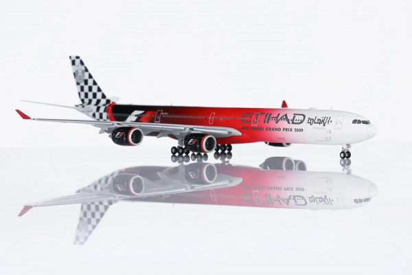HX Models Airbus A340-600 Etihad "Abu Dhabi GP 2009" Flaps Down A6-EHJ 1:400 Modellflugzeug