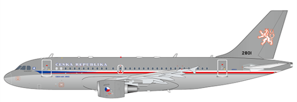Airbus A319(CJ) Czech Republic Air Force 2801 Scale 1/200