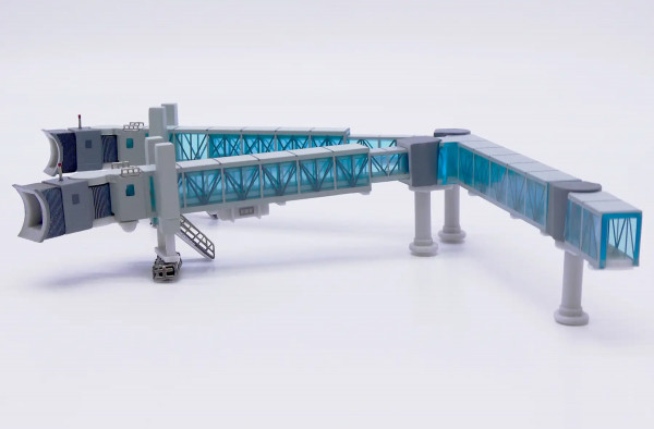 JC Wings Flughafen Fluggastbrücke Boeing 747 blau 1:400