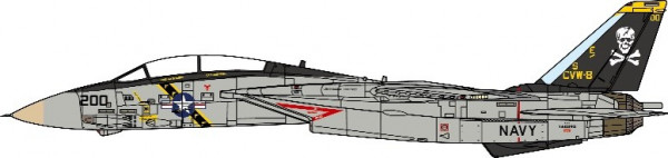 JC Wings Grumman F-14A Tomcat U.S. Navy USN VF-84 Jolly Rogers 1989 1:72 Modellflugzeug