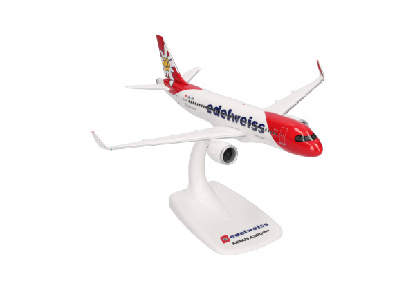 Herpa Snap-Fit Airbus A320neo Edelweiss HB-JDB 1:200 Modellflugzeug