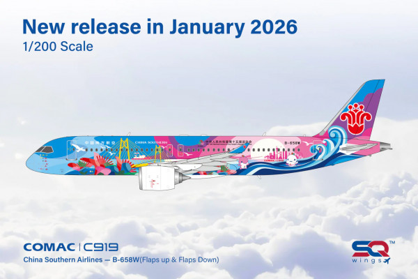 SQ Wings COMAC C919 China Southern Flaps Down B-658W 1:200 Modellflugzeug