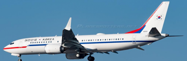 JC Wings Boeing 737-MAX8 Government of South Korea 26-001 1:400 Modellflugzeug