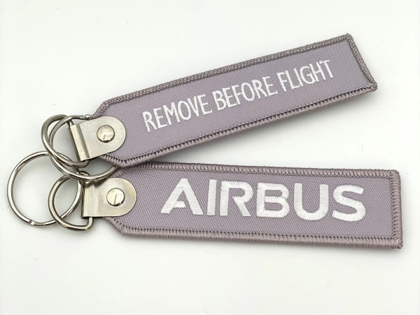 Schlüsselanhänger Remove Before Flight RBF Airbus silber